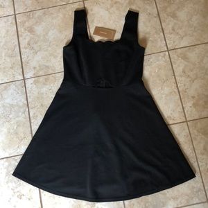 Francesca’s Little Black Scalloped Dress